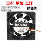 12V 109R0612S419 0.17A静音散热风扇 6厘米 日本三洋6025双滚珠