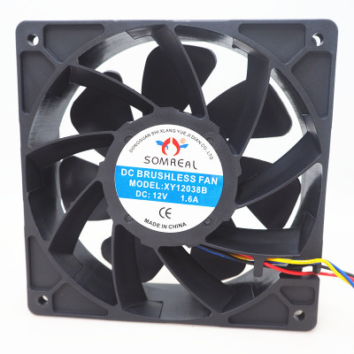 全新SOMREAL XY12038B 12V 1.6A 12CM 12038大风力变频器散热风扇