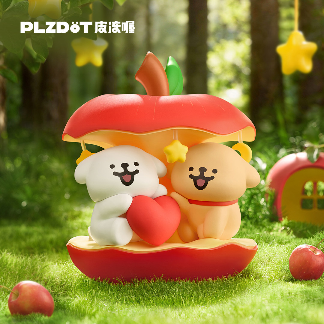 PLZDOT正品线条小狗"幸福瞬间"盲盒公仔可爱摆件女生生日礼物玩具