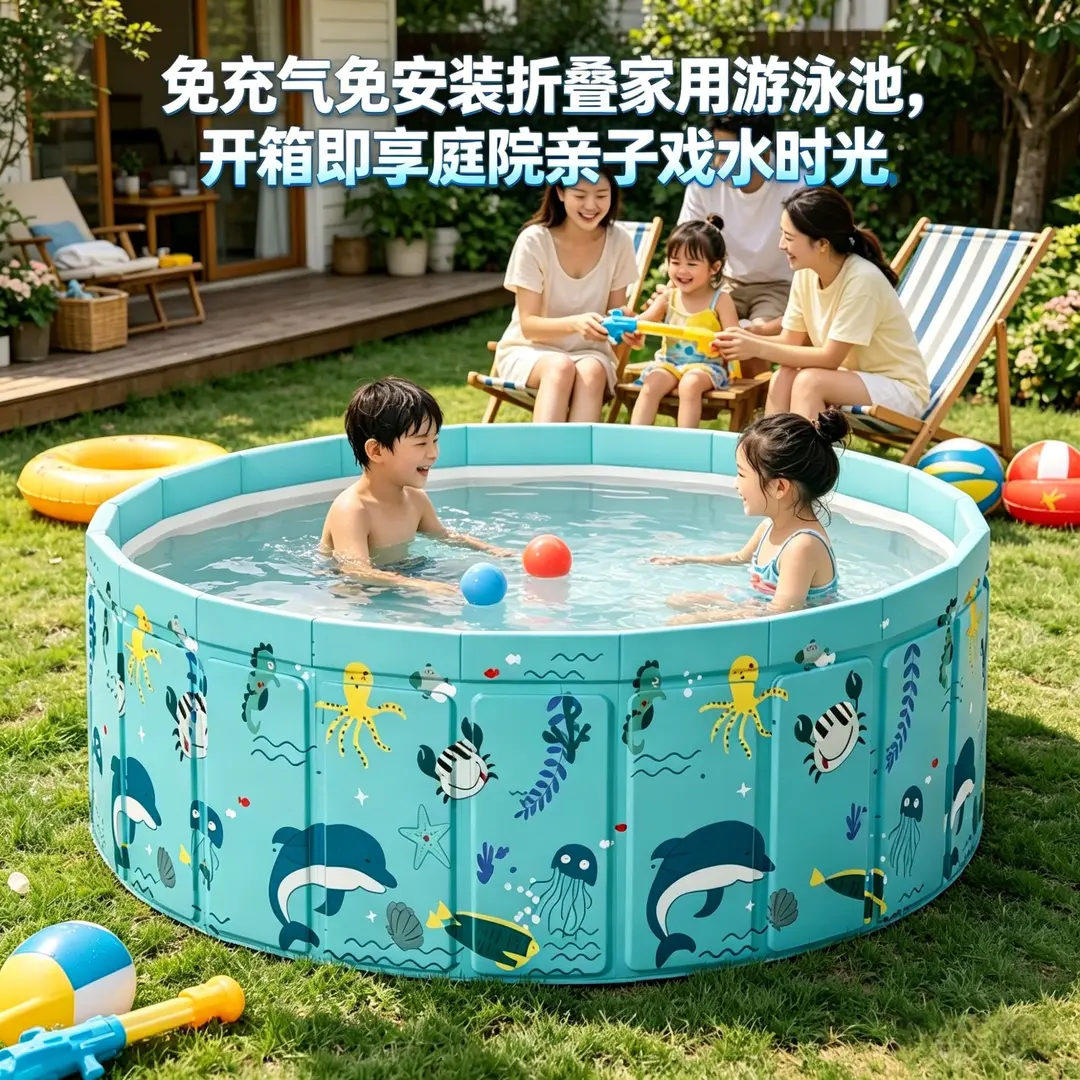 免安装免充气折叠圆形泳池
