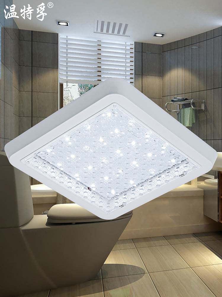 温特孚厨房灯led吸顶灯方形卫生间灯具浴室灯防水过道走廊圆明装