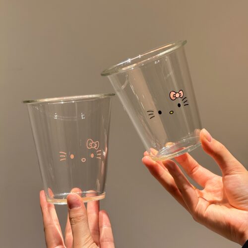 原创猫咪耐高温牛奶杯家用喝水玻璃杯可爱高颜值咖啡杯情侣果汁杯
