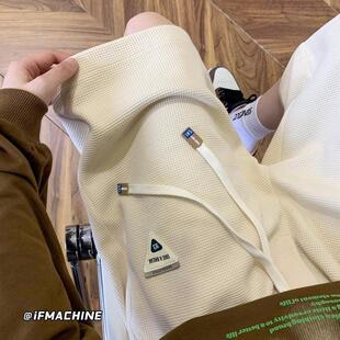 男款 子运动裤 夏季 直筒五分裤 宽松大码 华夫格休闲胖子潮流速干短裤