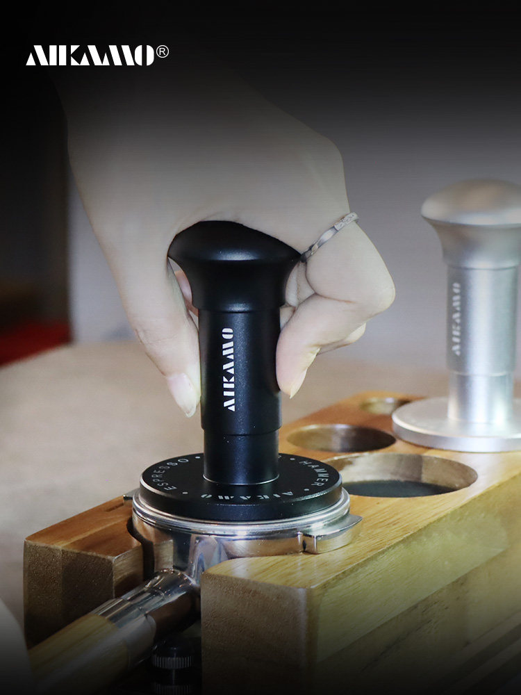 Aikamo冲击粉锤恒力压粉器51/58.5mm原力平衡弹力华夫格意式咖啡
