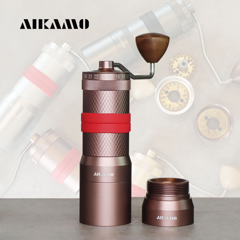 Aikamo双刀盘手摇磨豆机平刀鬼齿手动咖啡研磨机手冲意式外调49mm