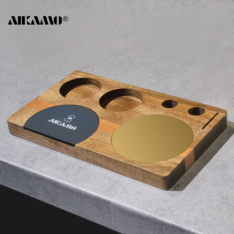 Aikamo咖啡机手柄收纳板胡桃木