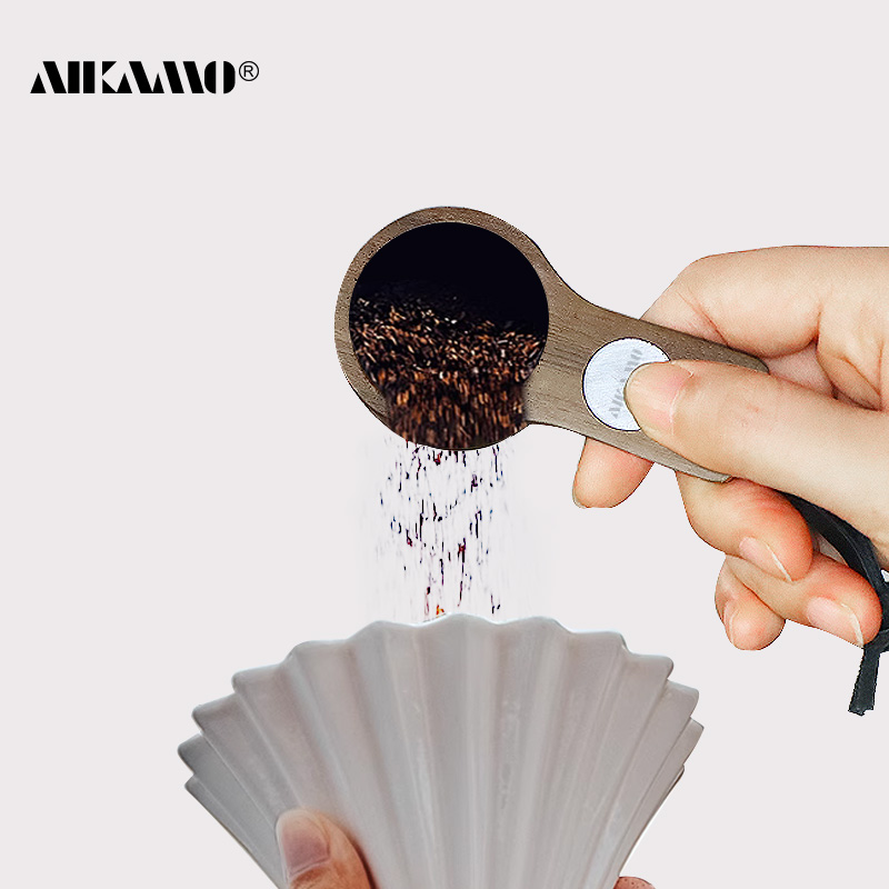 Aikamo实木咖啡量勺胡桃木10g