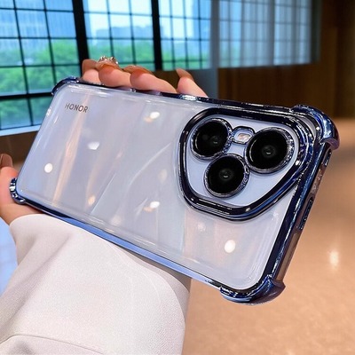 四角防摔适用于荣耀400pro手机壳2025新款荣耀300透明200高级100镜头全包90气囊70硅胶60曲屏男女专用保护套