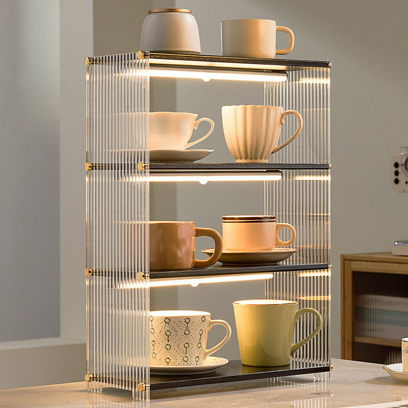 水杯架马克杯玻璃杯纸杯咖啡红酒杯子收纳架高级感轻奢整理架防尘