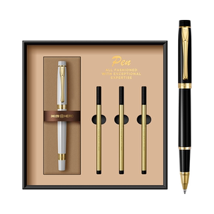 英雄签字笔商务高档男士金属重手感签名笔免费刻字私人定制碳素宝珠笔女士高颜值中性笔高端纪念品礼盒印logo