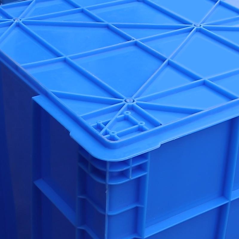 林辉塑料周转箱加厚工具盒箱工业运输蓝色大小号分格塑料浅盘