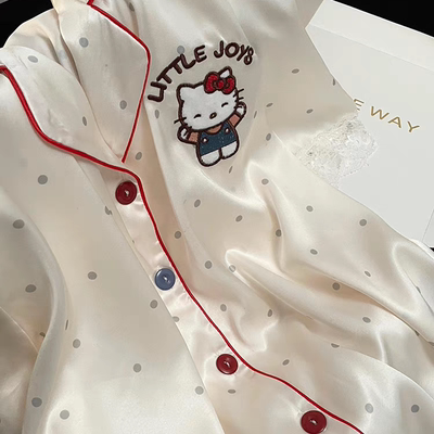 HelloKitty睡衣女夏季冰丝绸短袖
