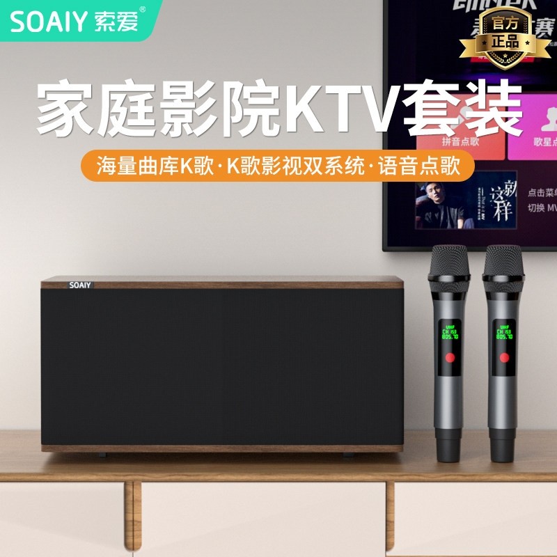 SOAIY索爱AV5家庭ktv音响套装点用卡拉ok歌一体机唱歌全套设备家