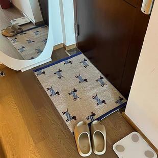 复古可爱腊肠犬入户门口地垫家用刮泥刮沙丝圈入户门垫防滑 新款