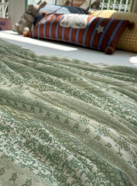 ins风田园森系绿色冰丝被夏凉被单双人被芯冰丝凉感空调被薄被子