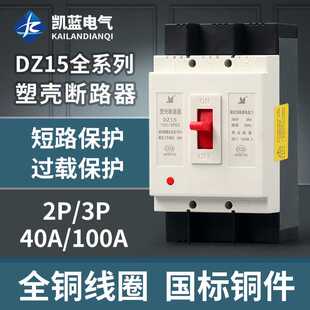 DZ15塑壳断路器2p3p32a63a100a空气开关家用总闸空开三相380V