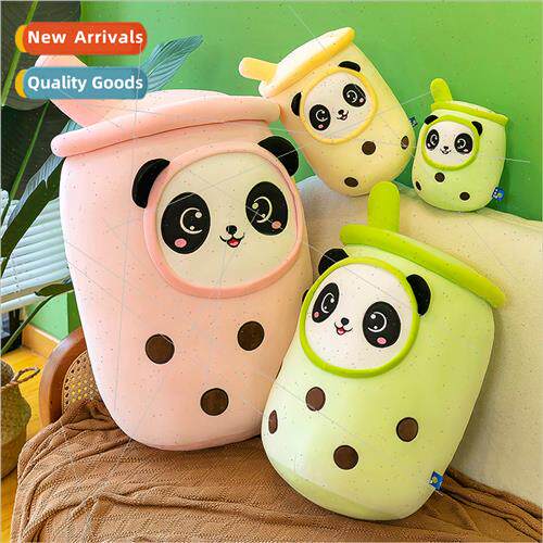 Cartoon cream milk tea cup plush toys cute panda milk tea cu