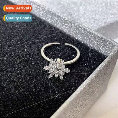 Spinning Snowflake Ring Rotating Turning Ring Women Fashion