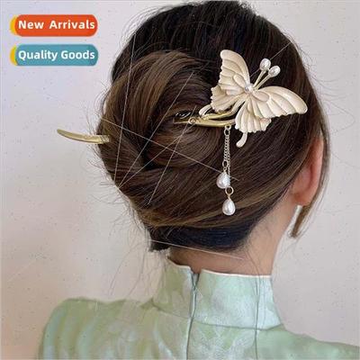 Ancient butterfly tassel hairpin female summer sense hairpin