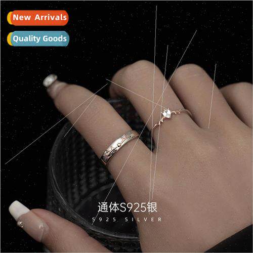S925 silver a deer has you couple ring men women ring engrav