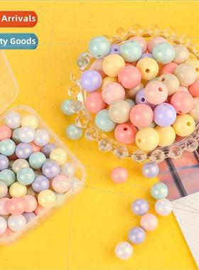 Beaded macaron color ABS colorful loose beads illusion beads