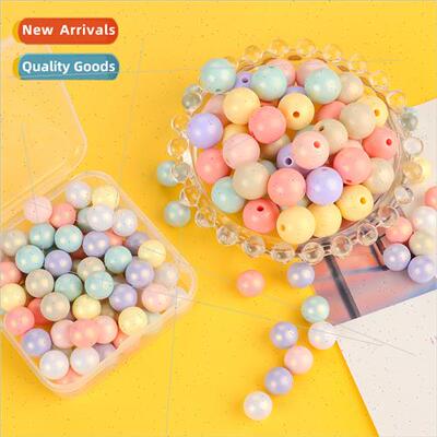Beaded macaron color ABS colorful loose beads illusion beads