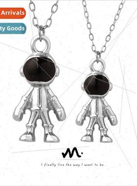 Europe ins titanium steel cartoon spaceman pendant necklace