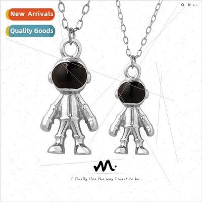 Europe ins titanium steel cartoon spaceman pendant necklace