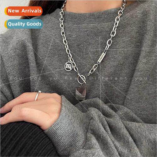 Hip Hop tanium steel necklace female autumn winter ins acces