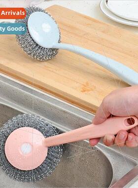 Kchen Hangable Pot Washing Brush Long Handle Stain Removal C