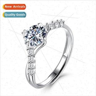 D color 80 points moissanite ring women niche silver 2023适