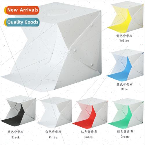 2pcs LED ghts Photo Booth 40CM Portable Folding LED Photo Bo