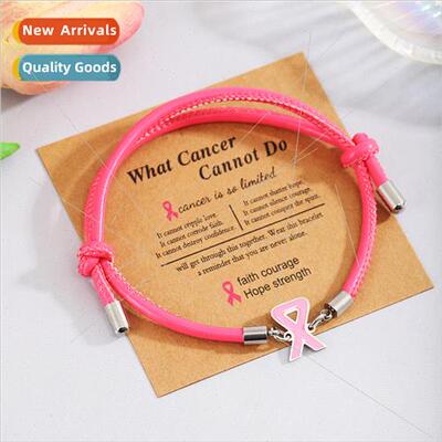 courage sngth pink ribbon  women breast awareness bracelet w