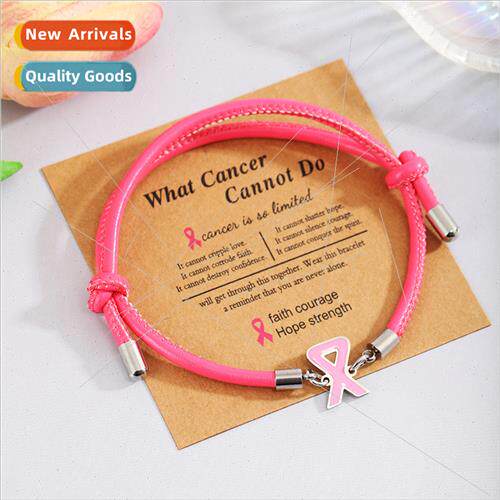 courage sngth pink ribbon  women breast awareness bracelet w