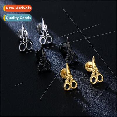 Europe Scissor Cast Stainless Steel Men Hip Hop Earrings new