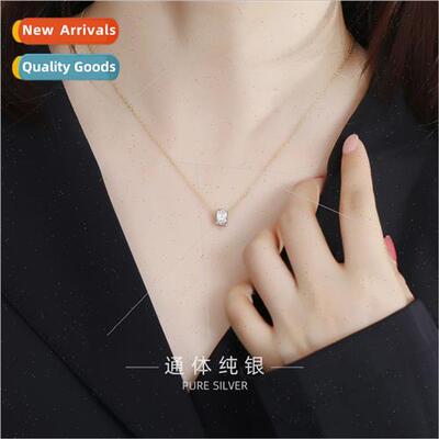 S925 silver plated wh zirconium diamonds trans beads necklac