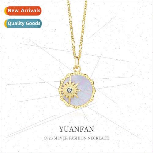 925 silver Sun Shell Necklace Women che Europe Accessories C