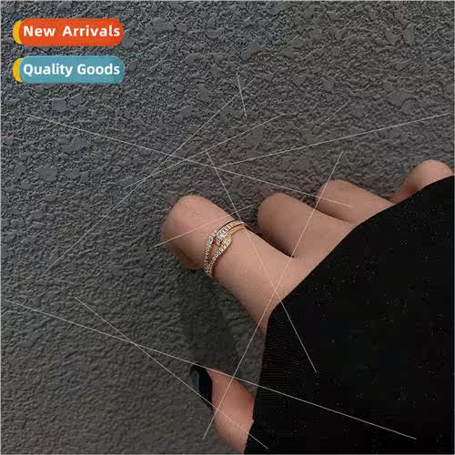 Korea fashion knot zirconia ring female ins cold wind hundre