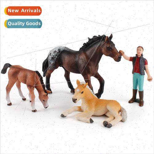 Stallion Scrubber Worker Set Ornament Static Ranch Horse Ran