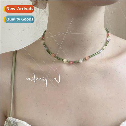 Flower Beaded Necklace Women Accessories Colorful Crystal Co