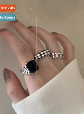 Ins niche cold wind geometric open ring female Korea retro s