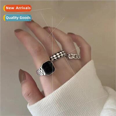 Ins niche cold wind geometric open ring female Korea retro s