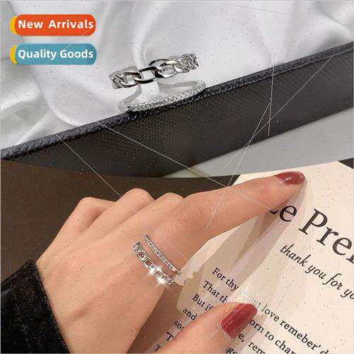 New zirconia double twist hollow ring fashion wild index fin