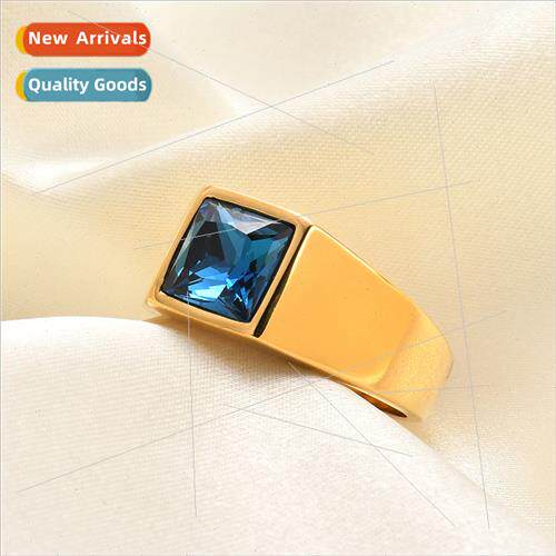 Europe stainless steel gold square wh zirconium multi-color
