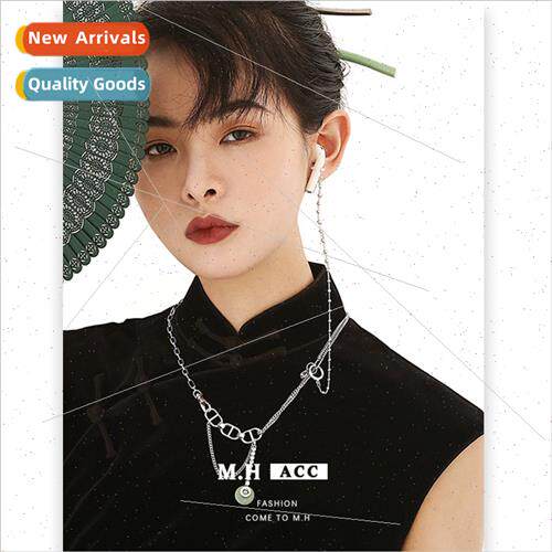 Green jade necklace women fashion anti-loss earphone chain i