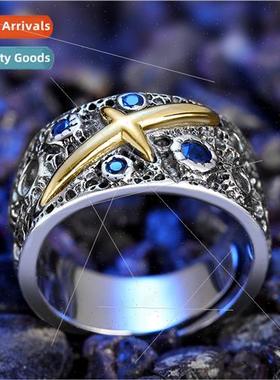 New starry blue ring male single domineering tide men Thai s