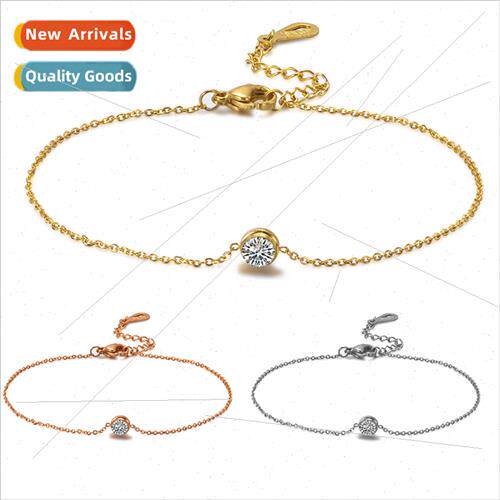 Jewelry new mple tanium steel bracelet rose gold single diam