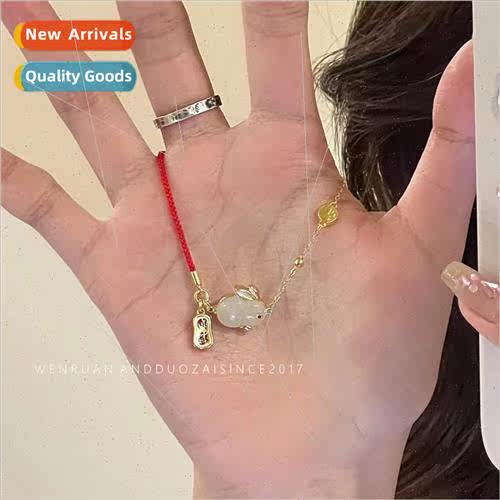 Red rope jade rabb bracelet female 2022 new tide niche girlf