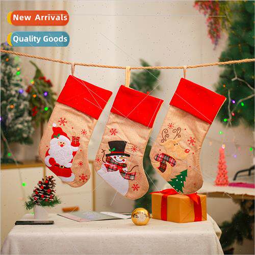 Christmas Decoration Burlap Red de Old Man Snowman Christmas