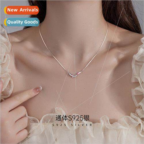 S925 lver Koi Necklace Women che Small Fish Tail Collarbone